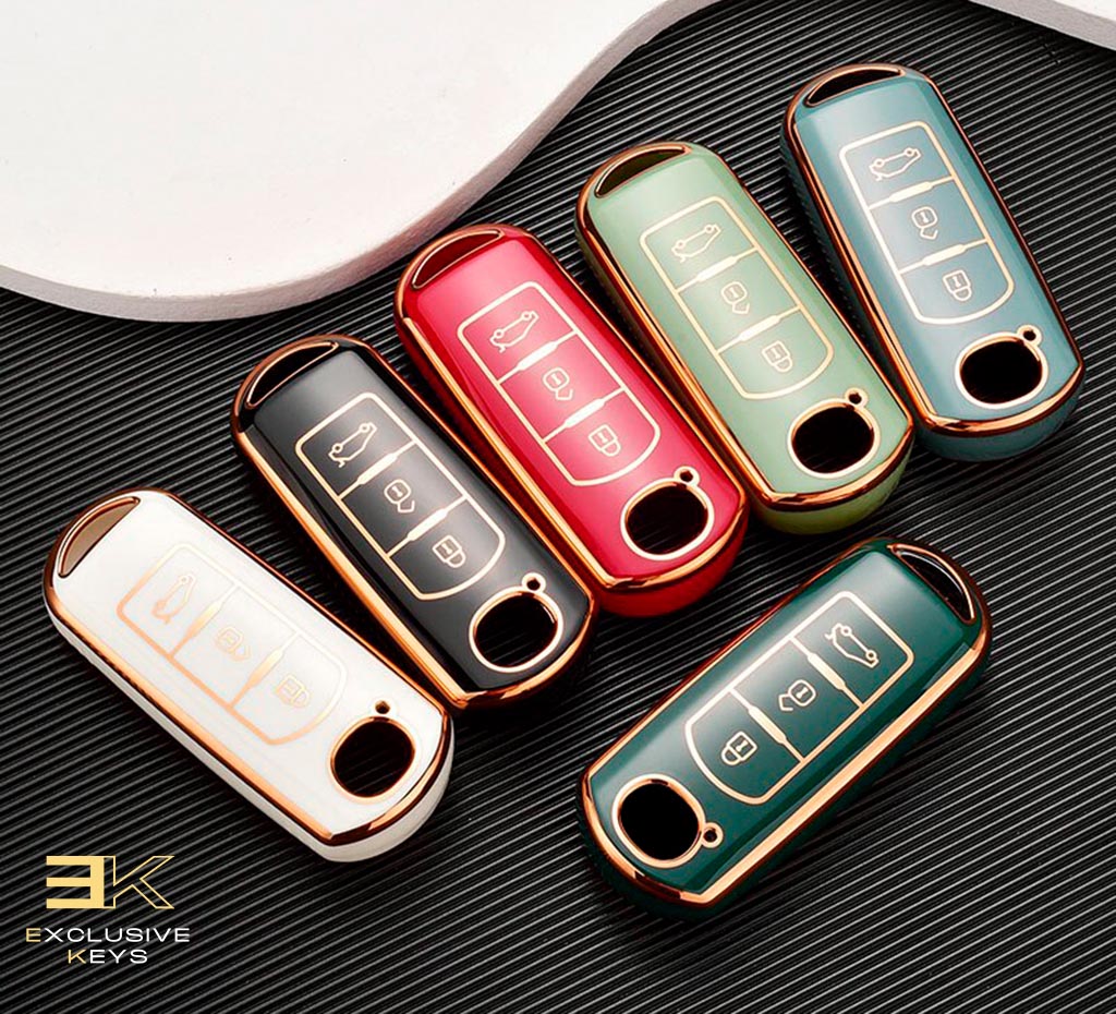 Housse pour Mazda 2, 3, 5, 6, BL, BM, GJ, Atenza, Axela, Demio, CX-3, CX3, CX-5, CX5, CX7, CX-9, CX8 (3 boutons) 