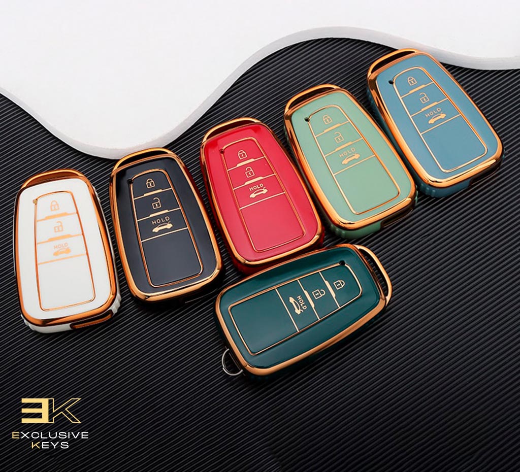 Housse pour Toyota Corolla, Prius, Camry, CHR, C-HR, RAV4, Altis, Land Cruiser et Prado (3 boutons) 